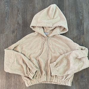 Cropped Corduroy Hoodie